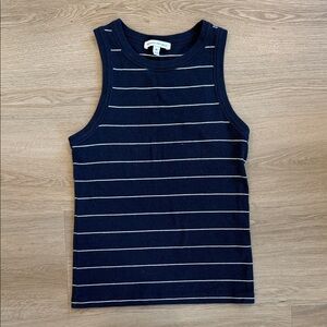 Banana Republic Navy and White Striped Top